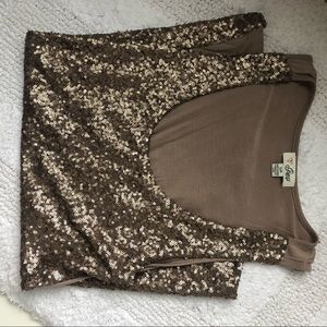 taupe sequin tank top